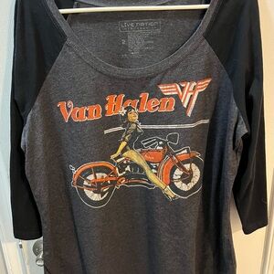 Live Nation Black & Charcoal Van Halen Raglan Graphic Tee